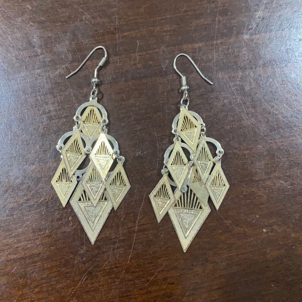 ✨⚠️ Dangle Gold “Happy” Earrings ⚠️✨